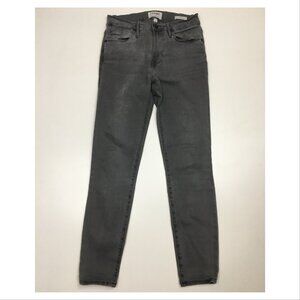 FRAME Denim Gray Smithson Wash Le High 5 Pocket Logo Hardware Skinny Jeans